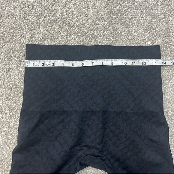 Spanx Leggings Womens 1X Blue Black Geometric Seamless Mid Rise Pull-On Nylon - Picture 5 of 7